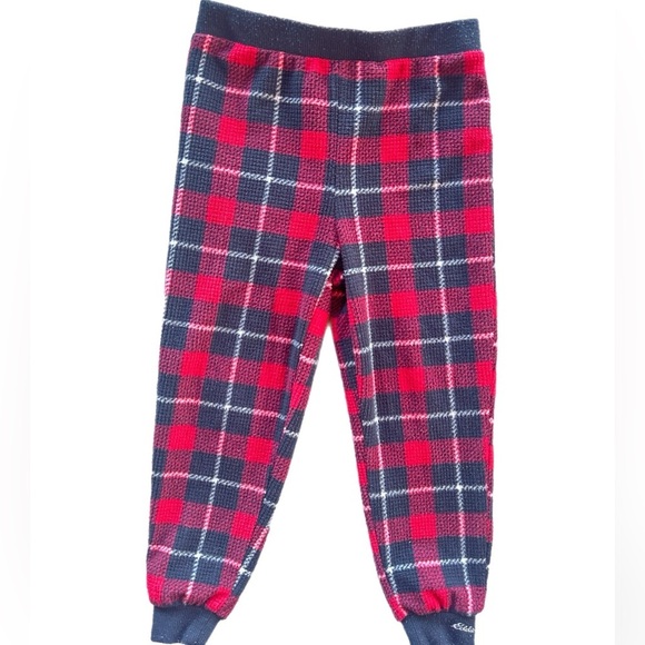 Eddie Bauer Kids 2PC Red Plaid Christmas Fleece Pajama Set Size 3/4 Unisex - Picture 3 of 6